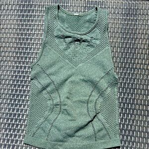 ALO Yoga Green Fitted Ribbed Tank Top